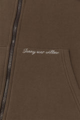 フラッフィージップアップフーディー (Brown)