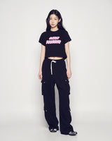 25FW WOMAN クラウドフォントクロップ半袖Tシャツ ブラック