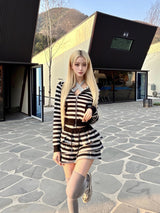 1475. Love stripe cancan mini sk (2color)