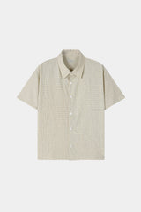 Pastel check cropped short-sleeve shirt