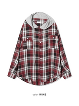 Western Checkered Hooded Shirt
