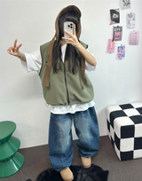 ビビッドバルーンデニムロングパンツ 💙🖤2COLOR