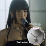 [IDLE Miyeon Necklace] Princess Butterfly Chain Semi Choker Necklace