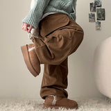 Duckle pintuck corduroy wide cargo pants