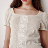 Lace Puff T-shirt (Grey)