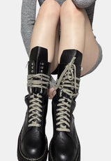 Oun Lace-Up Middle Boots
