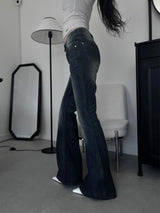 washed slub bootcut denim (2color)