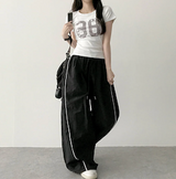 レオストラップバンディングワイドパンツ