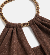 Chain Halter Drape Top
