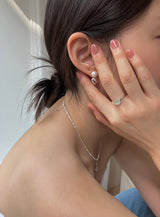 [92.5silver] flat heart ring