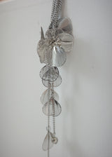 [s.steel] metal flower necklace | 메탈 플라워 드롭 목걸이