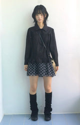 ブルーミングチェックシフォンスカート