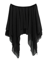 Roach chiffon unbalanced flare skirt