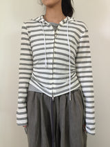 Waffle shirring hoodie (2color)
