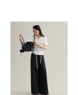 loose-fit high-waisted straight denim pants