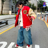 Oversized Wafer Varsity Jumper Jacket