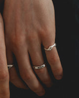 Clover wave ring W (925 silver)