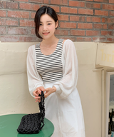 フレッシュリネンボレロカーディガン (3color)
