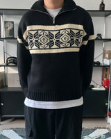 MR ノルディックハーフジップアップニット (3C)