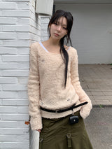 ブークルダメージルーズニット (2C)