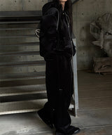 [Unisex] Velvet mink hood zip up