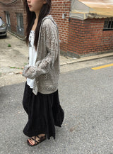 Konomi Check Banding Long Skirt