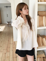 Robe shirring loose blouse