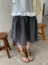 Dunkey Shirring Wrap Midi Skirt