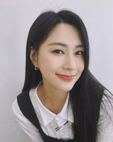 グラムゴーバルフープストーンセッティングワンタッチ 925 シルバーイヤリング E037-04G (Worn by Aespa's Karina, Heize, Apink's Hayoung, Han Seung-yeon)