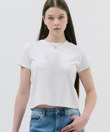 Basic Semi crew neck tee_White