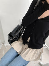 ラインスリーブプリーツミニドレス (Beige)