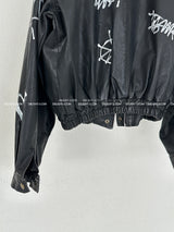 graffiti-printed rider jacket