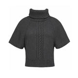 CARAMEL KNIT HALF TOP [CHARCOAL]