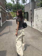 Thunder Pigment Washing Wide Cargo Long Pants