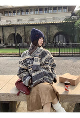 Snow reversible muffler fleece zip-up