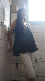 Sequin Satin Dress - Black