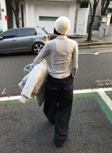レイヤード襟付きカーディガン