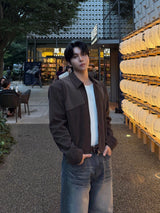 Luen Contrasted leather jacket