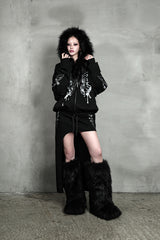 ローズカットアウトスカート #ブラック (FLEECE LINED)