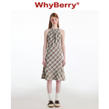 Why Berry 24SS "Mambo Awakens Summer" プレードベストドレスロングキャミソールスカート