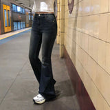 [BELLIDE MADE] Back pocket, low-rise flared denim pants