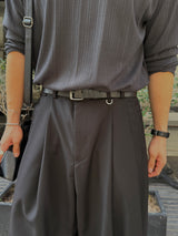 Mona two-tuck wide D-ring slacks