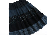 Blooming garden patchwork skirt / black
