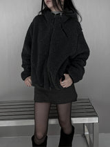 [unisex] sherpa hoodie fleece zip-up (2color)