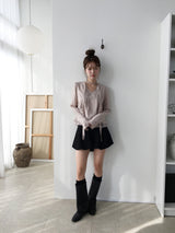 Pumpkin suede banding shorts