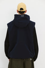 BIG POCKET HOODED VEST NAVY