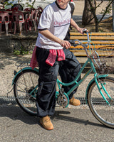 Lace Buckle Wide Cargo Denim