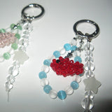 Red goldfish gemstone key ring