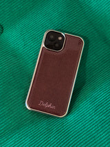 EMBROIDERY KNIT EPOXY CASE_BROWN