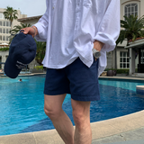 Liu Washing Cotton Banding Shorts